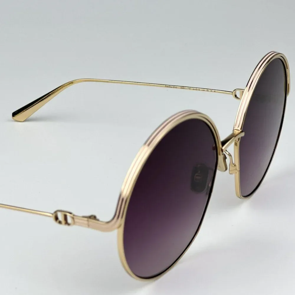 NEW Dior EVERDIOR R1U B0D1 Gold Gradient Bordeaux Unisex Metal Round Sunglasses